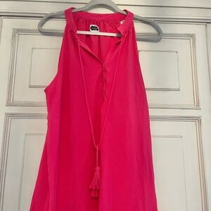 Mud Pie Hot Pink Sleeveless Tassel Tank Top
